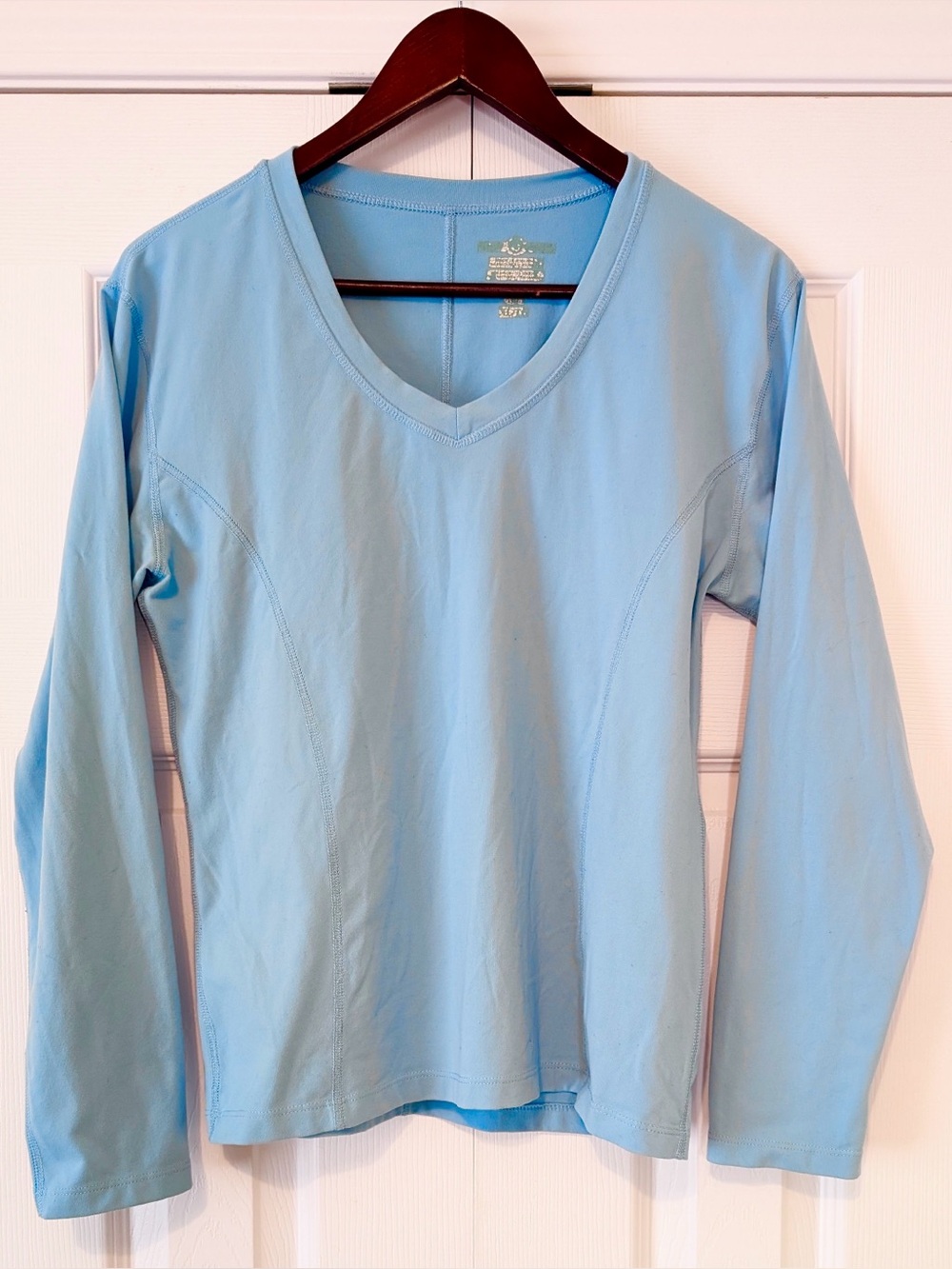 Y2K Vintage Activewear Blue Longsleeve Tee V Neck